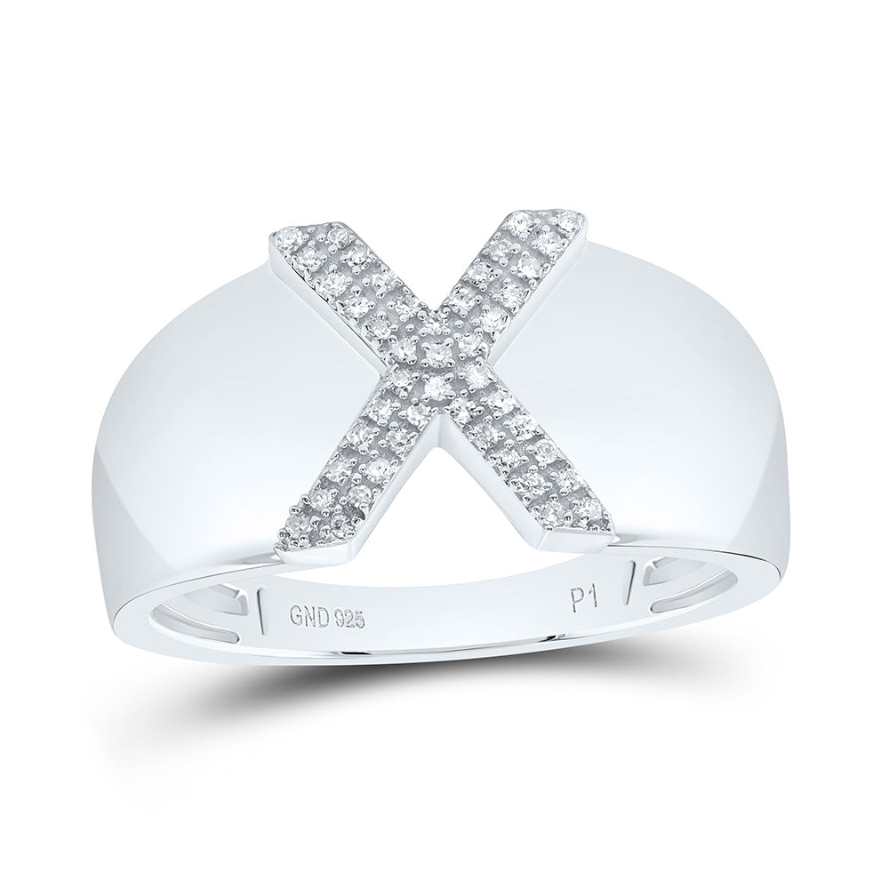 1/8Ctw-Dia P1 Initial "X" Men's Ring (4.53 grams)