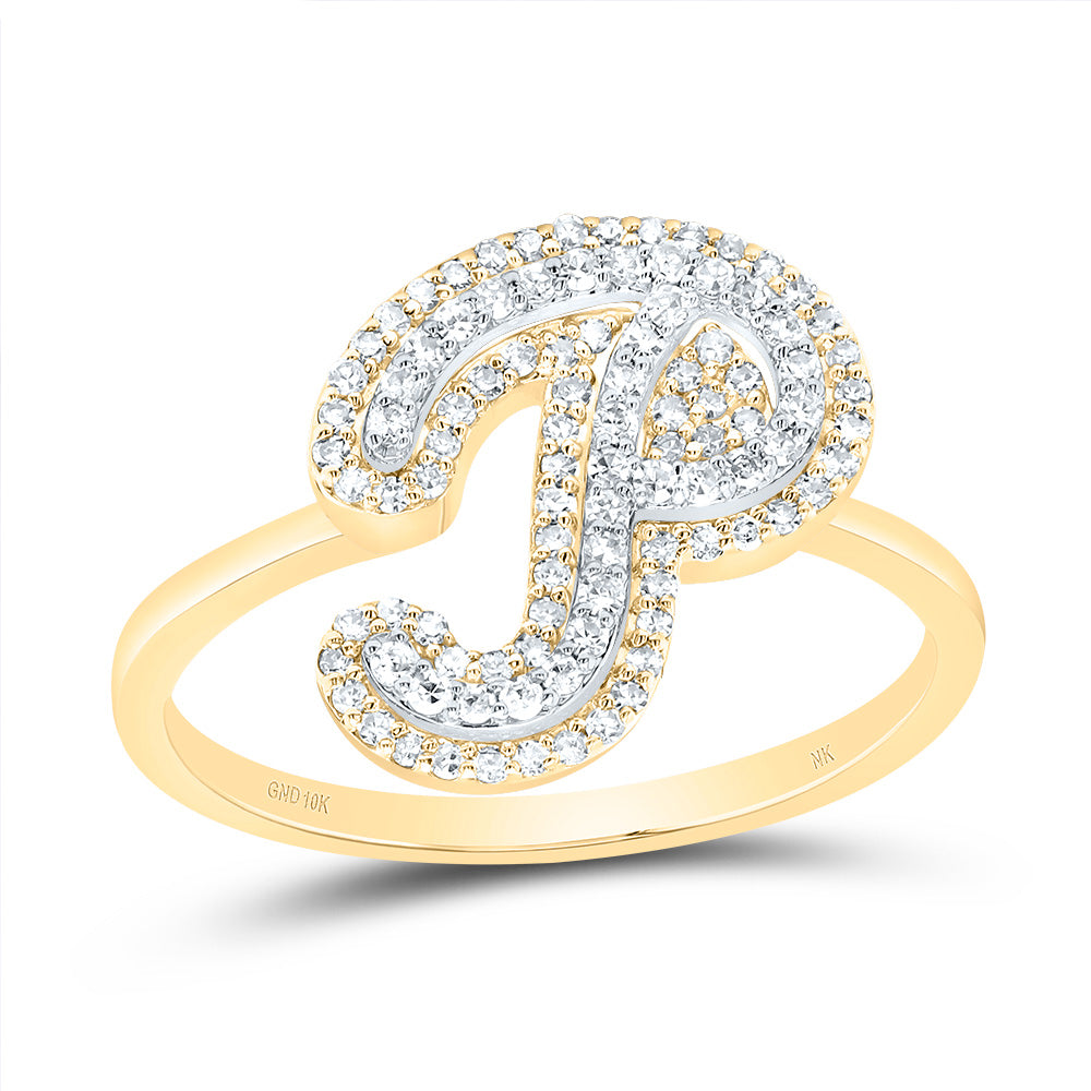 1/3Ctw-Dia Nk Fashion Initial "P" Ladies Ring (2.11 grams)