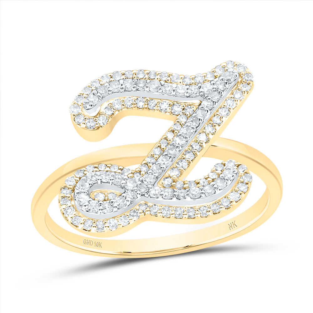 3/8Ctw-Dia Nk Fashion Initial "Z" Ladies Ring (2.75 grams)