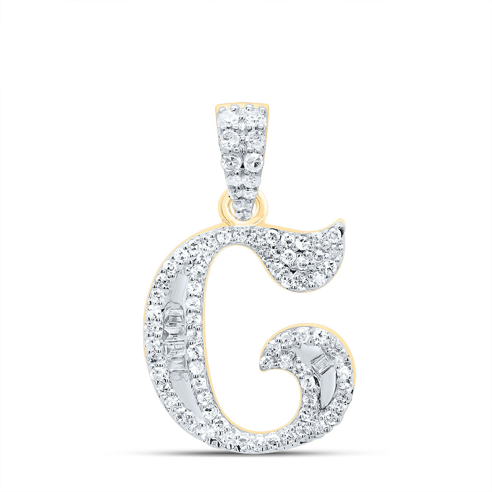1/4Ctw-Dia P1 Gift Initial "C" Baguette Pendant (1.729 grams)