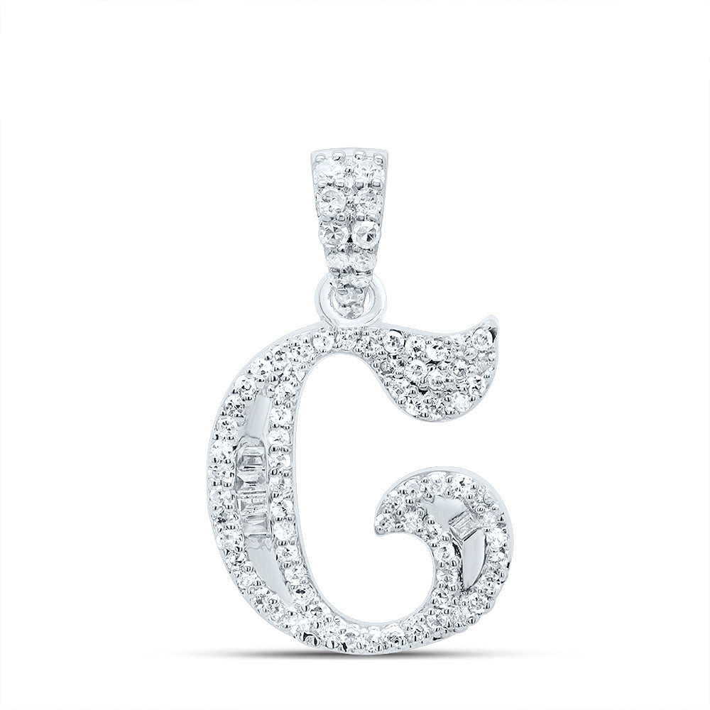 1/4Ctw-Dia P1 Gift Initial "C" Baguette Pendant (1.729 grams)