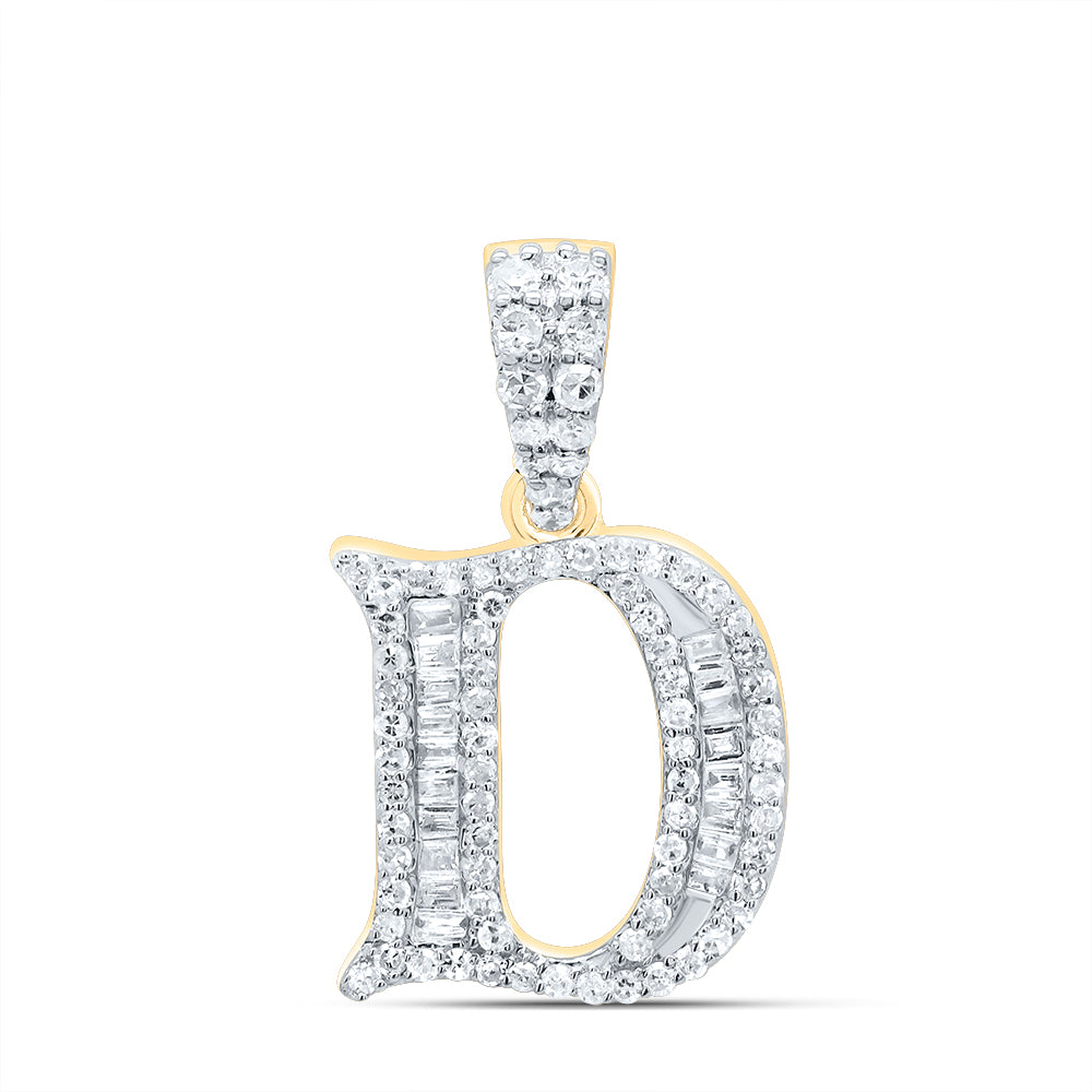 1/3Ctw-Dia P1 Gift Initial "D" Baguette Pendant (1.675 grams)