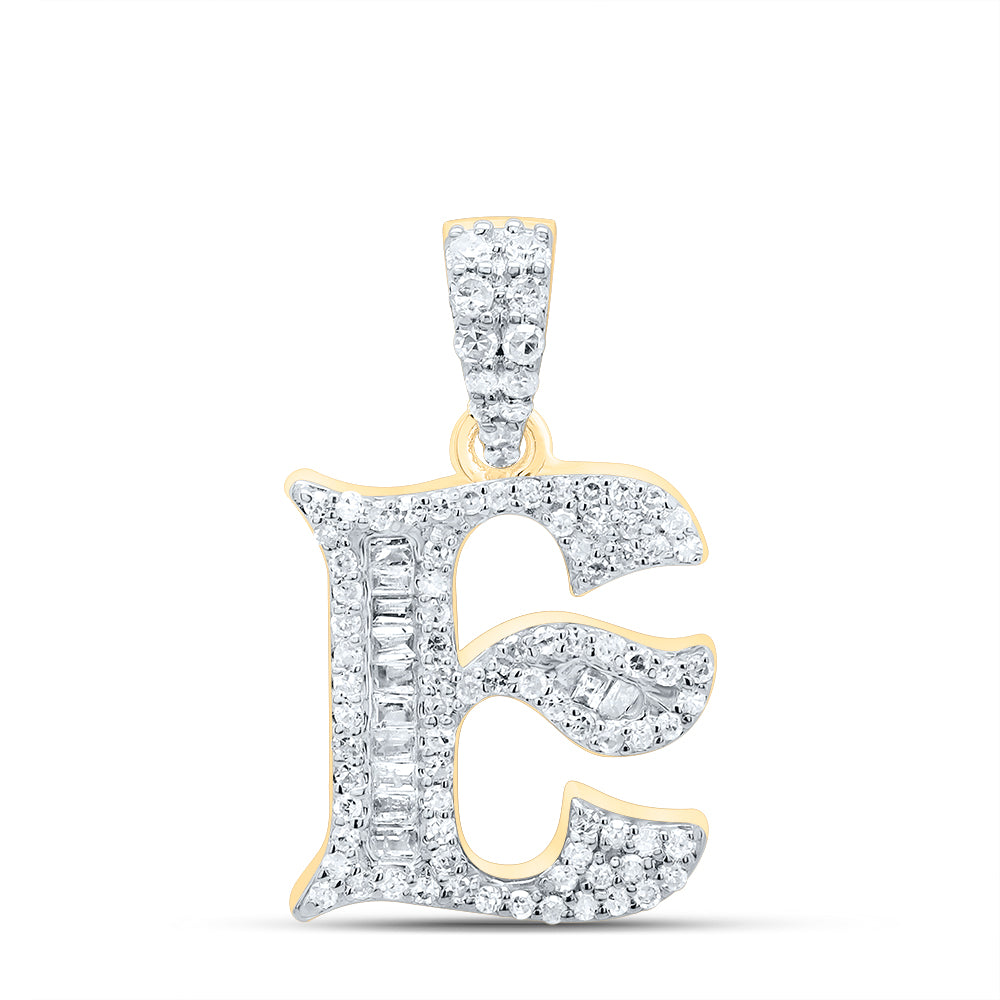 1/3Ctw-Dia P1 Gift Initial "E" Baguette Pendant (1.799 grams)