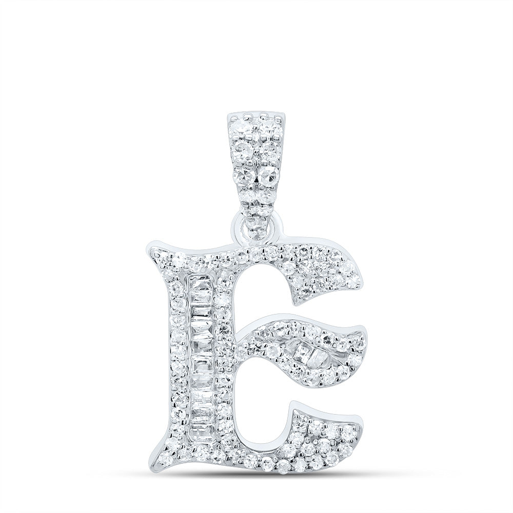 1/3Ctw-Dia P1 Gift Initial "E" Baguette Pendant (1.799 grams)