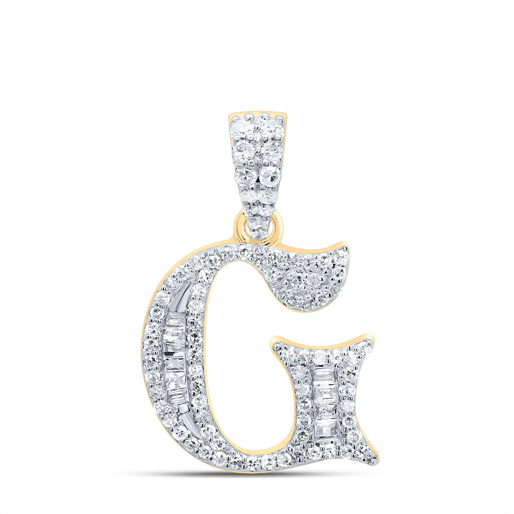 1/4Ctw-Dia P1 Gift Initial "G" Baguette Pendant (1.722 grams)