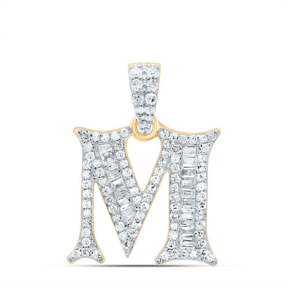 1/3Ctw-Dia P1 Gift Initial "M" Baguette Pendant (2.013 grams)
