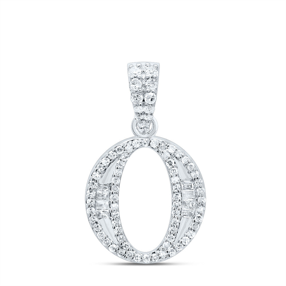 1/4Ctw-Dia P1 Gift Initial "O" Baguette Pendant (1.55 grams)