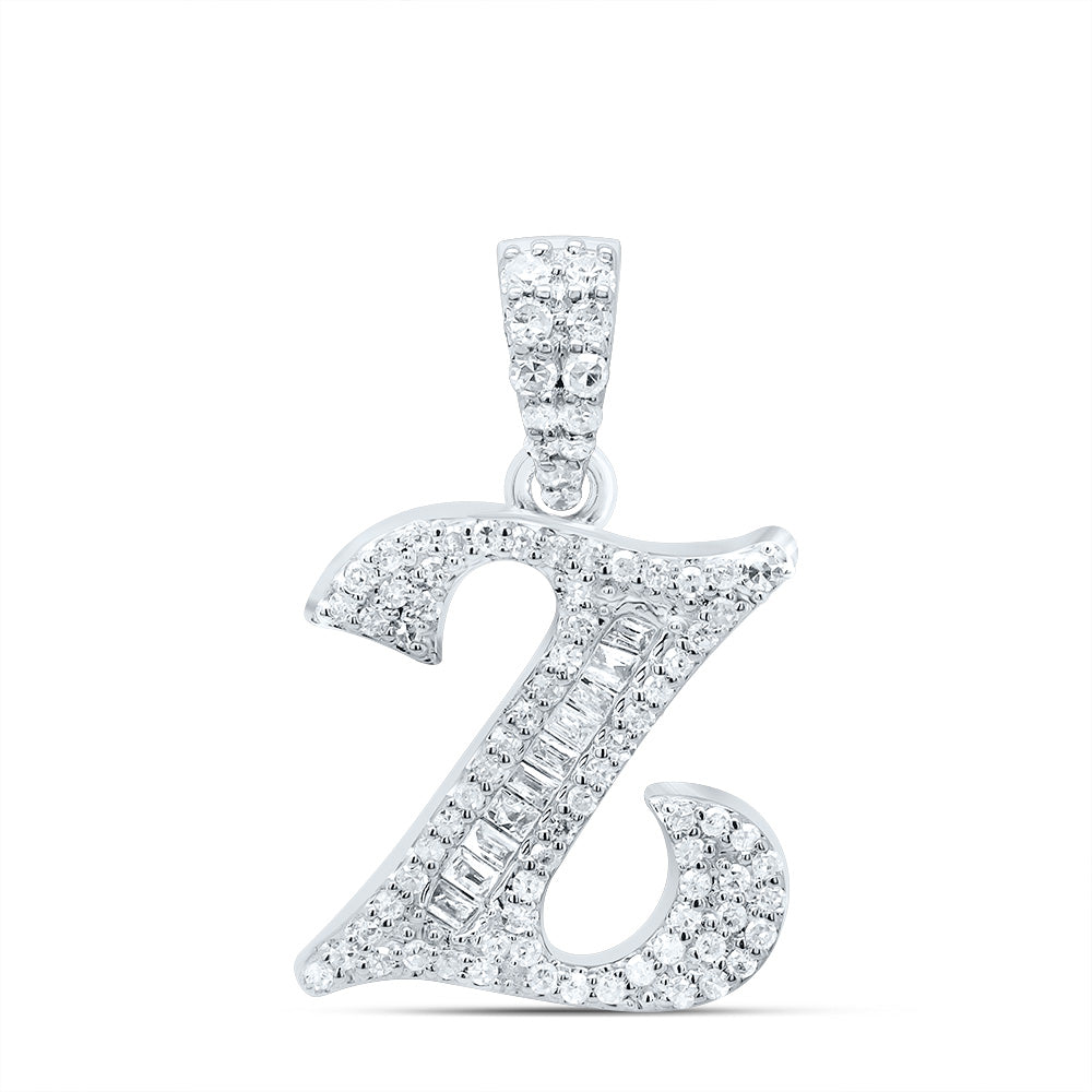 1/4Ctw-Dia P1 Gift Initial "Z" Baguette Pendant (1.889 grams)
