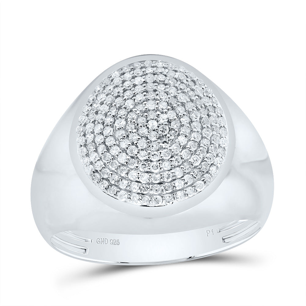 3/4Ctw-Dia P1 Round Men's Ring (6.68 grams)