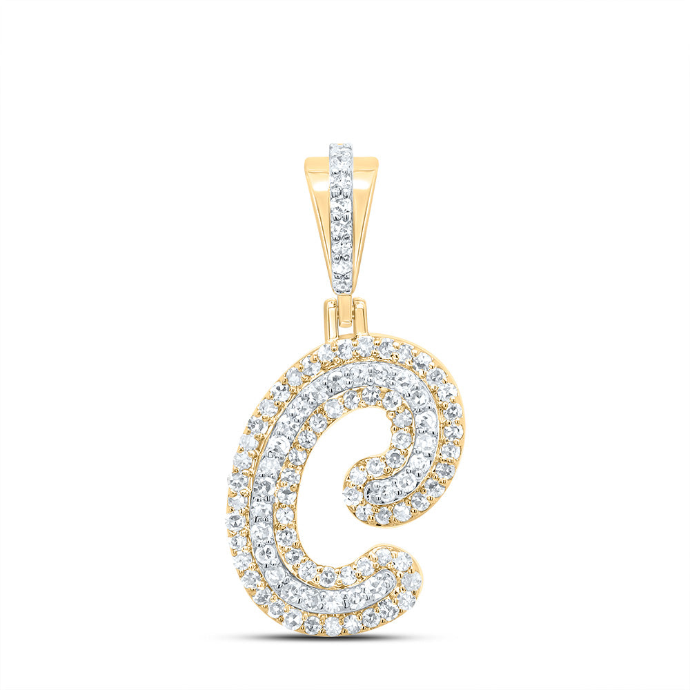 1/3Ctw-Dia Nk Fashion Initial "C" Pendant (1.539 grams)
