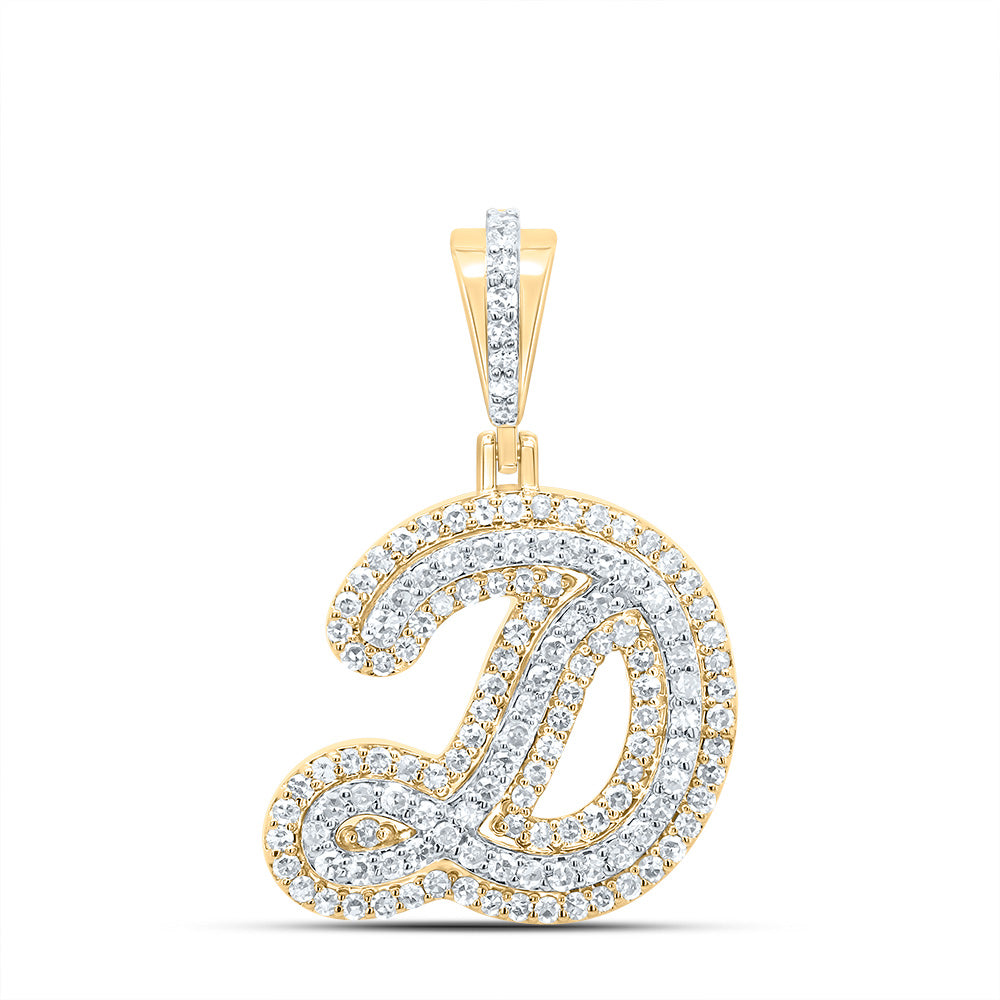 1/2Ctw-Dia Nk Fashion Initial "D" Pendant (2.129 grams)