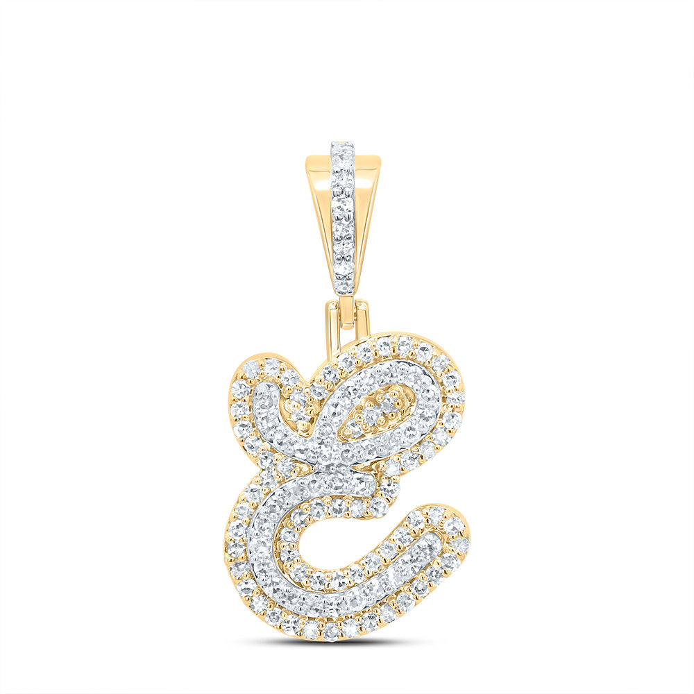 3/8Ctw-Dia Nk Fashion Initial "E" Pendant (1.766 grams)