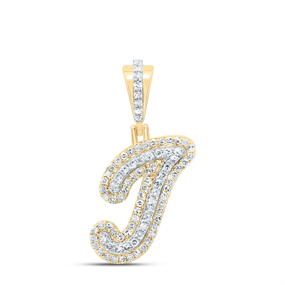 1/3Ctw-Dia Nk Fashion Initial "J" Pendant (1.588 grams)