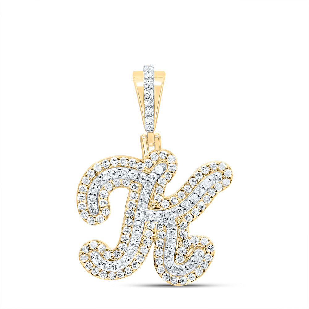 1/2Ctw-Dia Nk Fashion Initial "K" Pendant (2.283 grams)