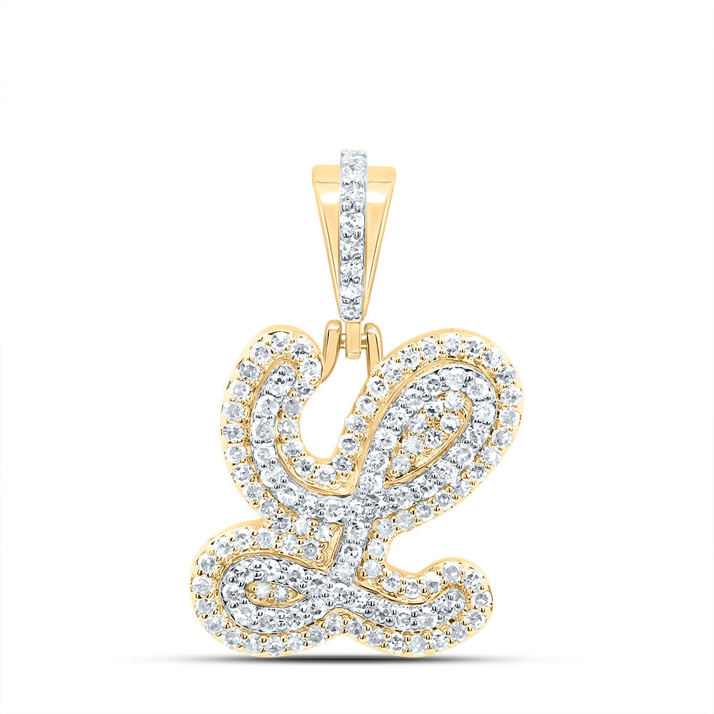 3/8Ctw-Dia Nk Fashion Initial "L" Pendant (2.096 grams)