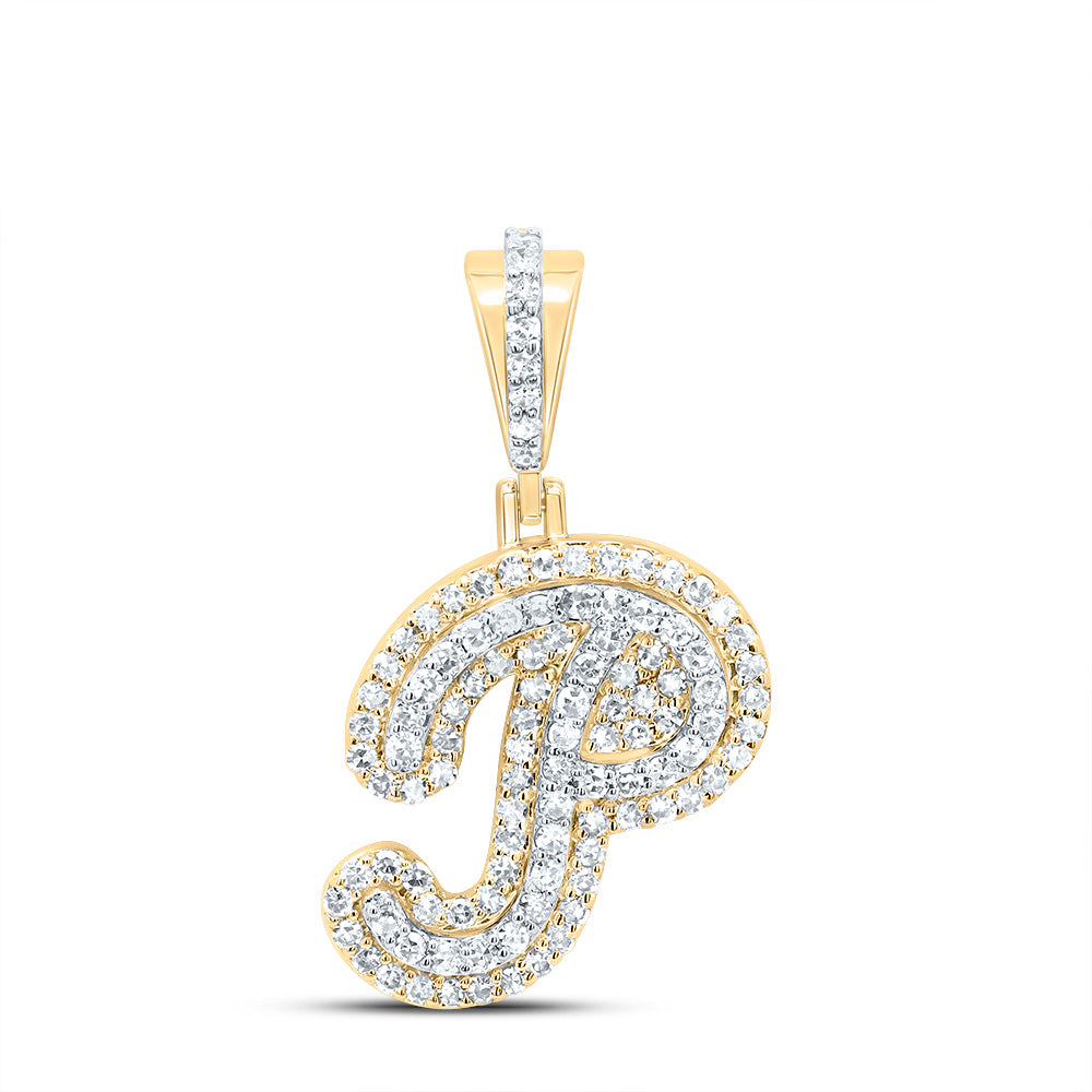 1/3Ctw-Dia Nk Fashion Initial "P" Pendant (1.631 grams)