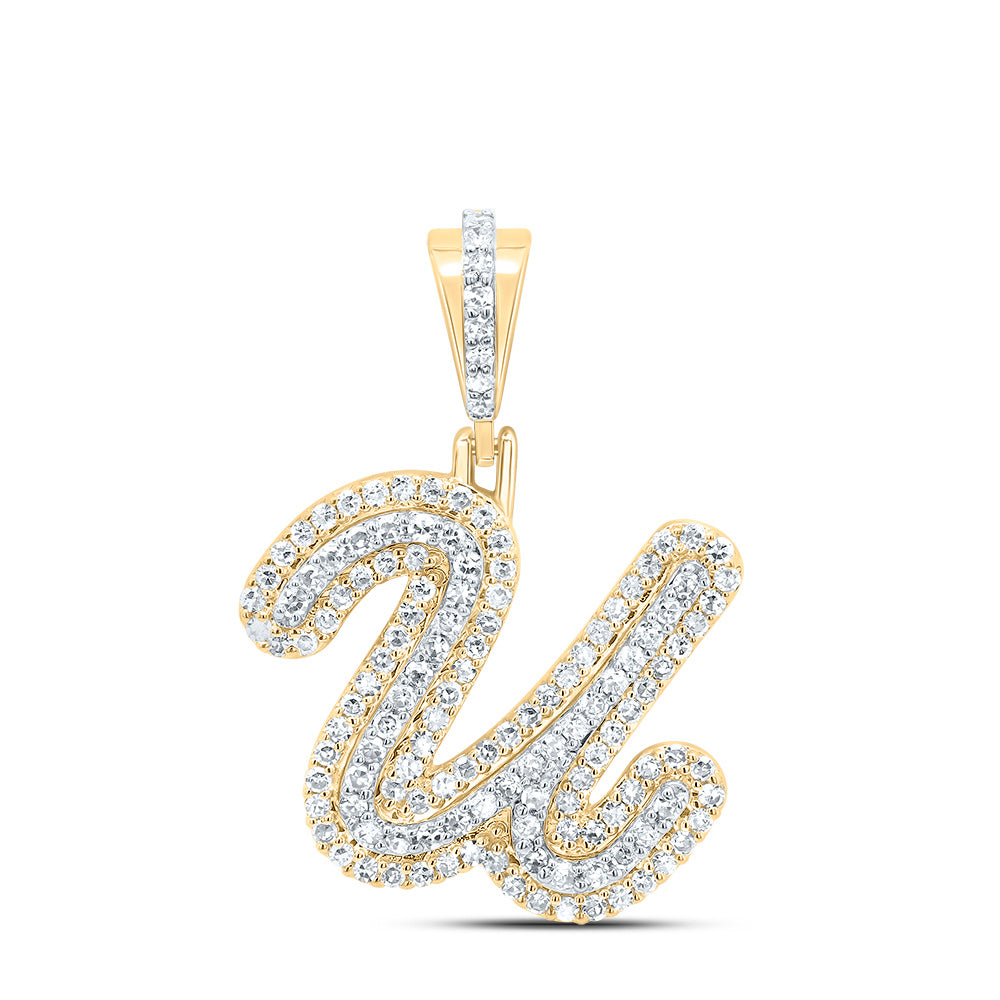 1/2Ctw-Dia Nk Fashion Initial "U" Pendant (2.162 grams)