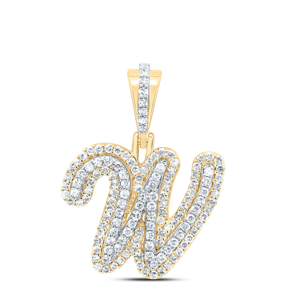 1/2Ctw-Dia Nk Fashion Initial "W" Pendant (2.081 grams)