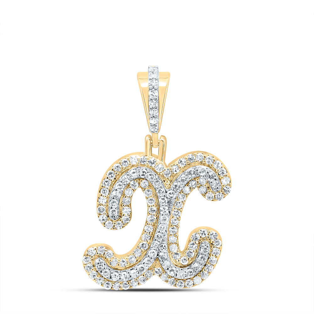 3/8Ctw-Dia Nk Fashion Initial "X" Pendant (1.911 grams)