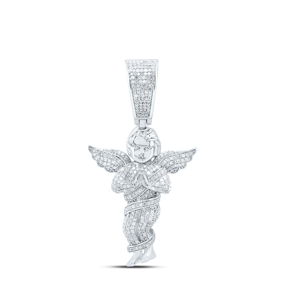 1 3/8Ctw-Diamond Angel Mens Charm (8.978 grams)