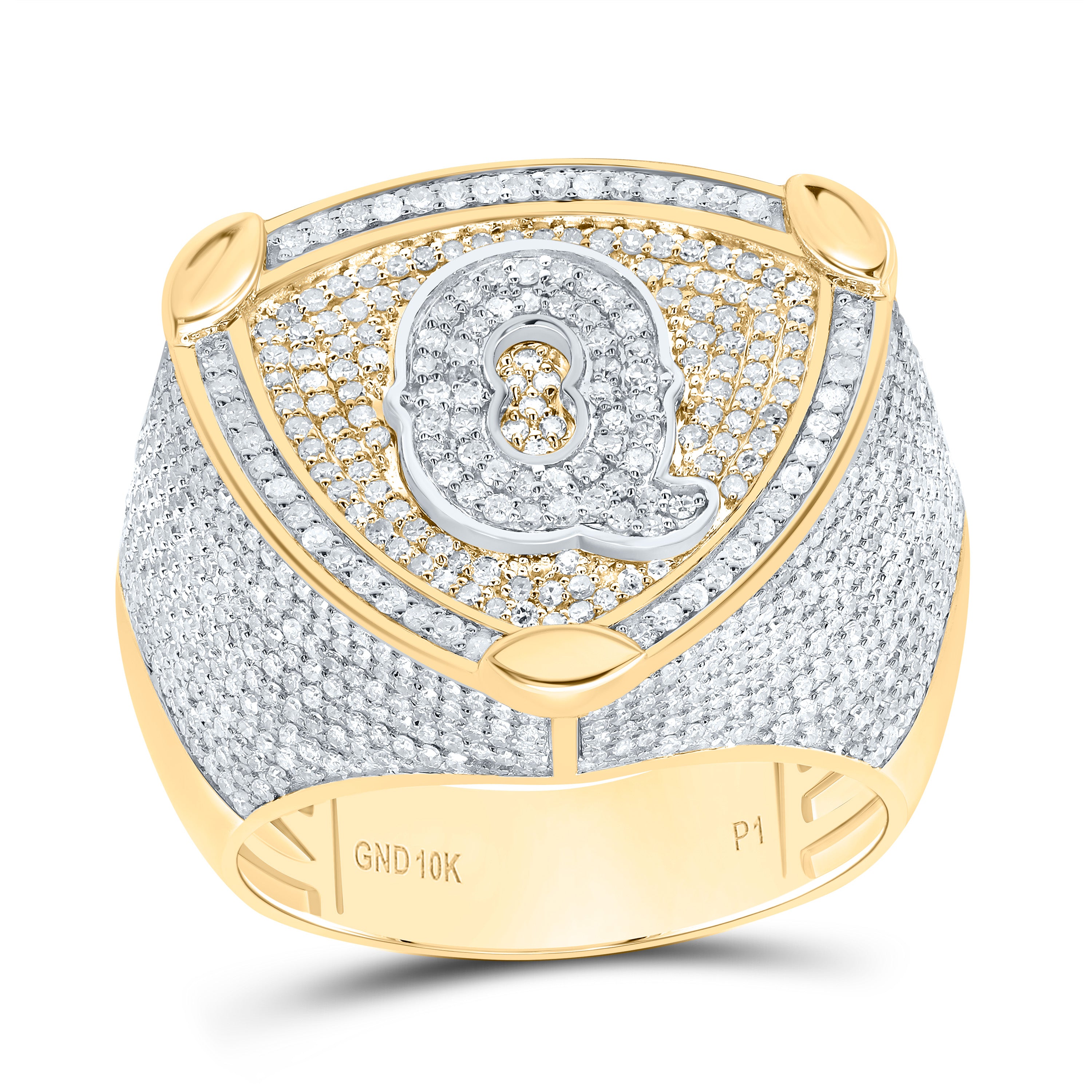 2.00 Ctw-Dia P1 Initial "Q" Men's Ring (10.66 grams)