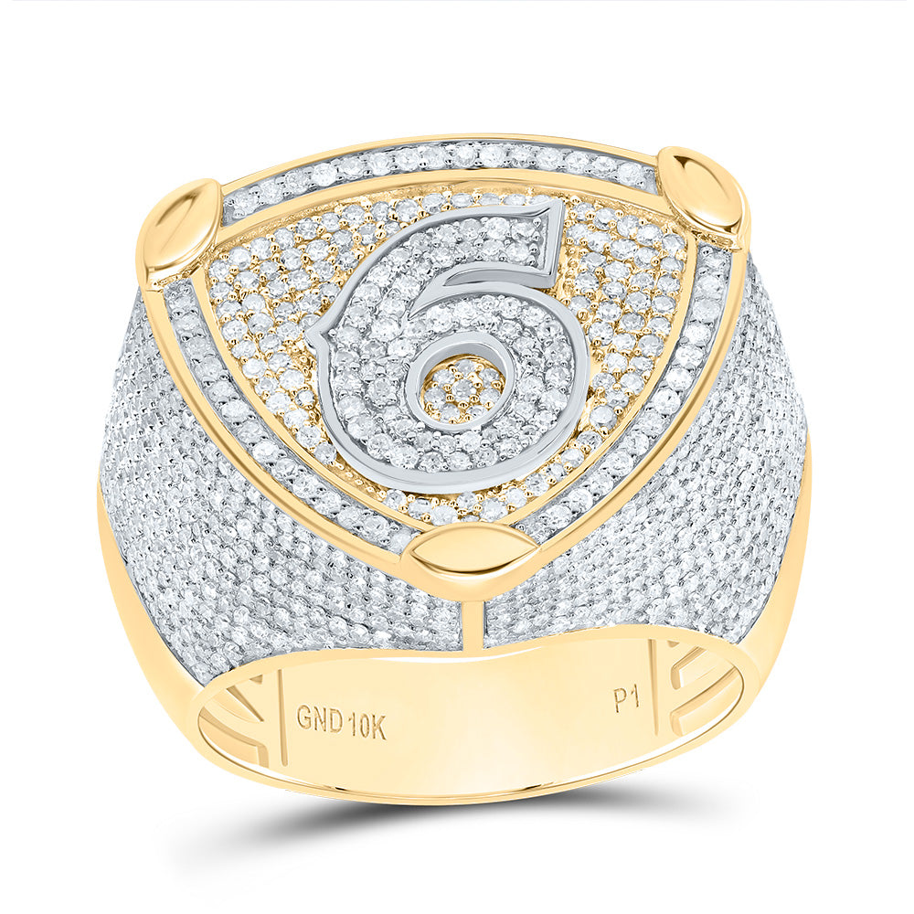 "2 Ctw-Dia P1 Number ""6"" Men's Ring"""