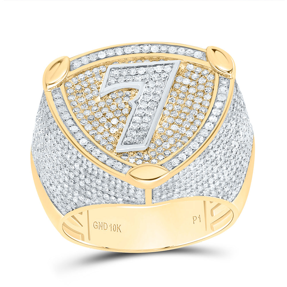 "2 Ctw-Dia P1 Number ""7""" Men's Ring"""