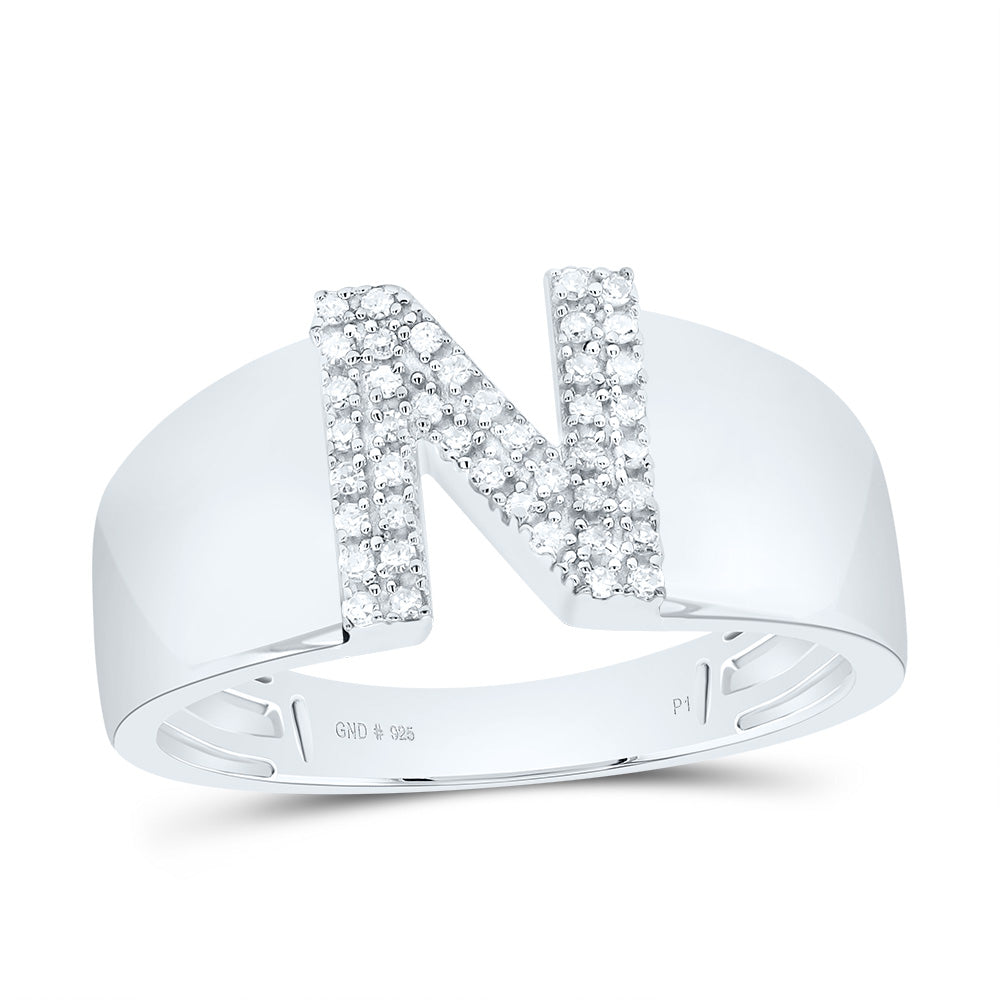 1/10Ctw-Dia P1 Gift Initial "N" Ladies Ring