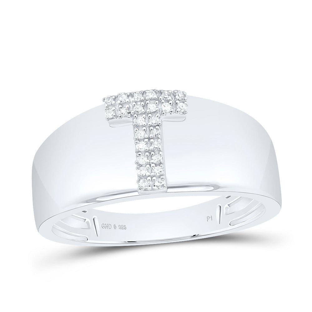 1/20Ctw-Dia P1 Gift Initial "T" Ladies Ring