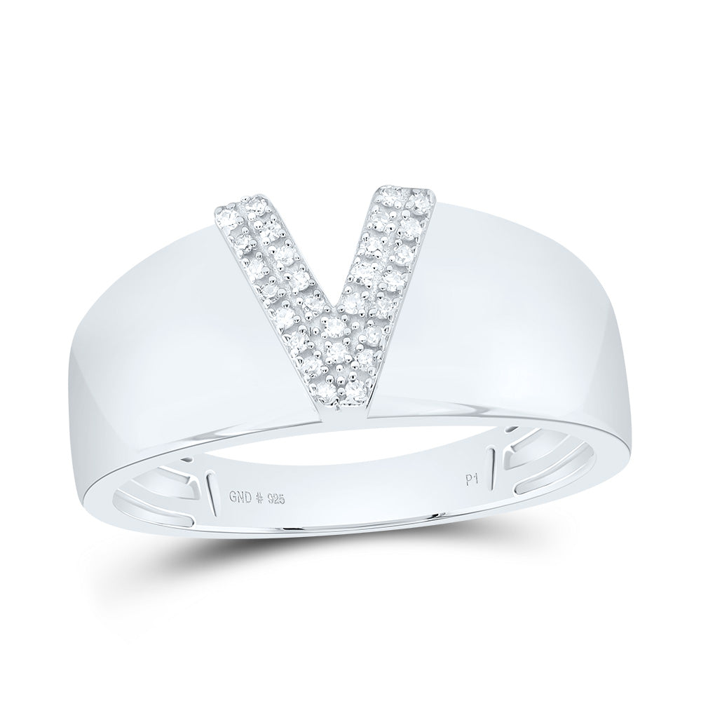1/20Ctw-Dia P1 Gift Initial "V" Ladies Ring