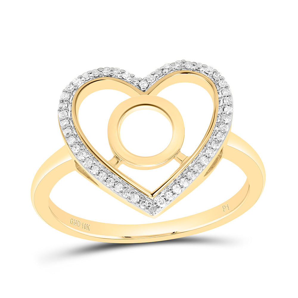 1/10Ctw-Nat Dia P1 Gift Initial "O" Ladies Heart Ring