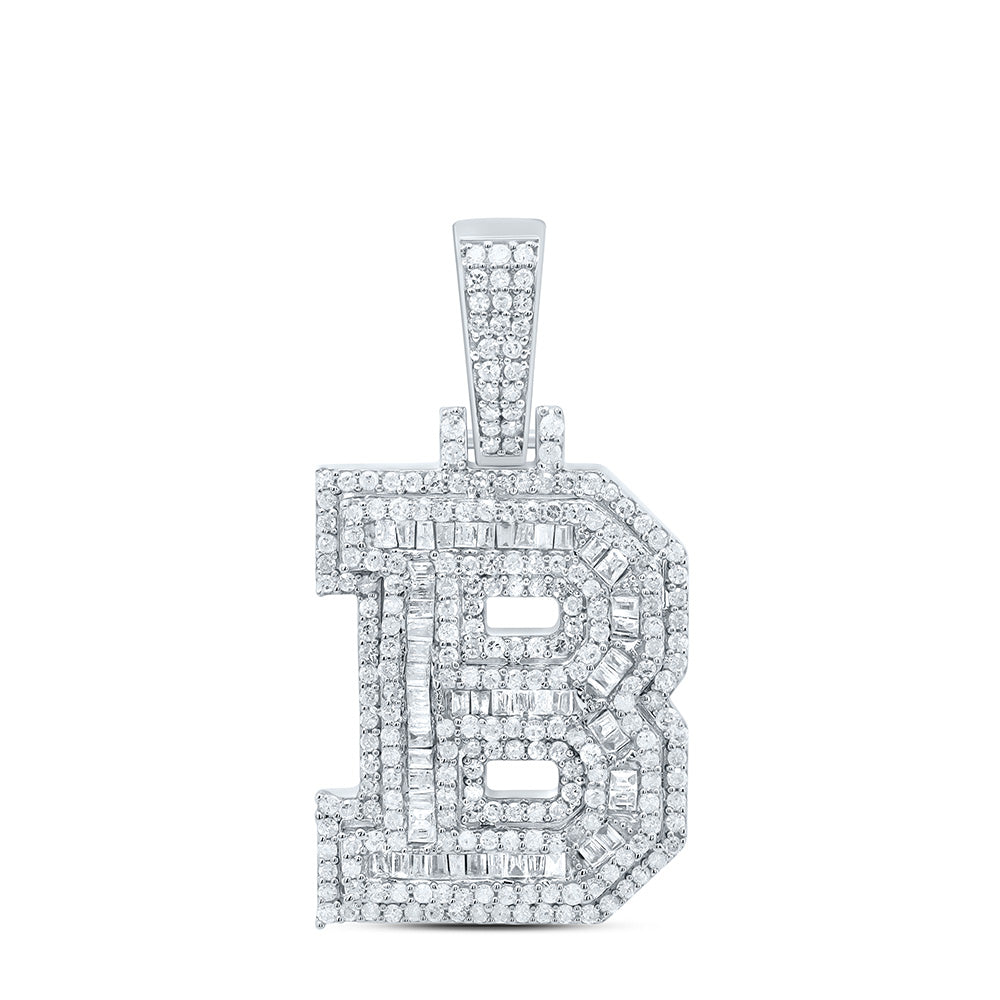 3/4Ctw-Dia P1 Mens Initial "B" Pendant