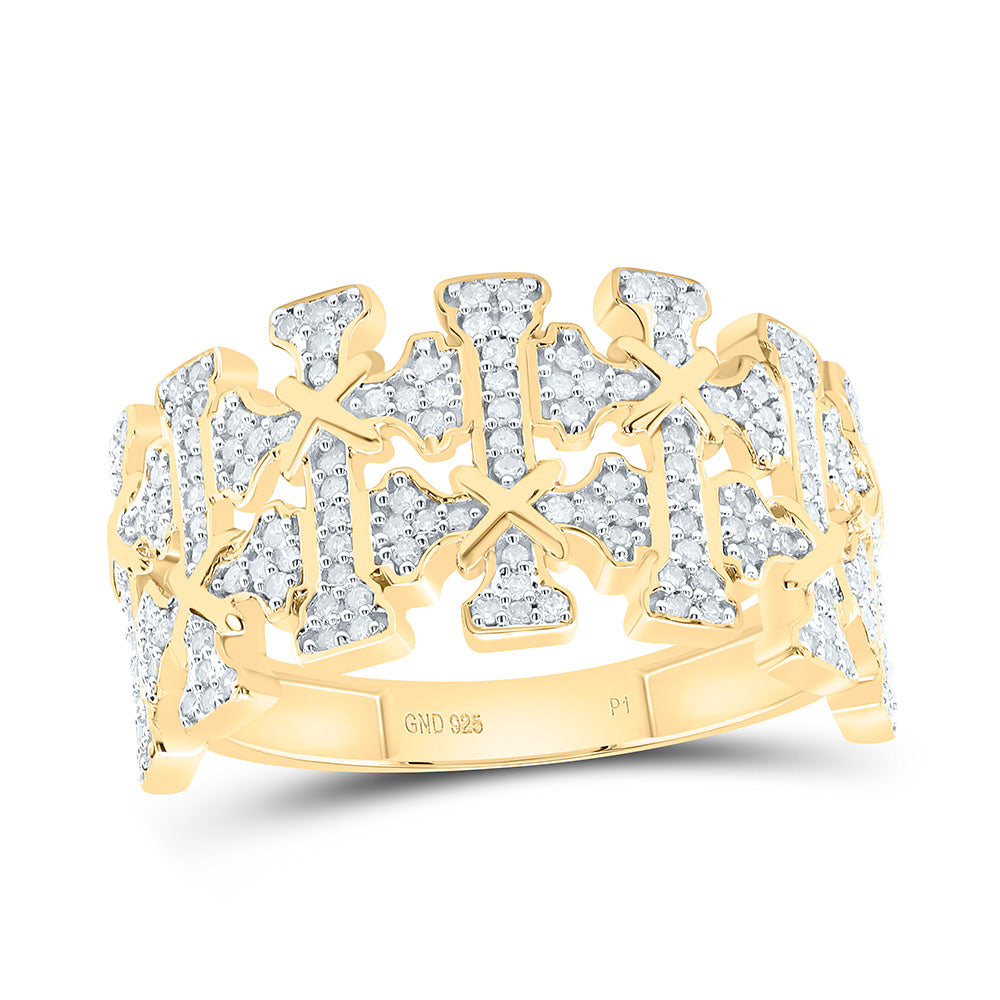 1/2 Ct-Dia P1 Gift Crome Cross Mens Ring