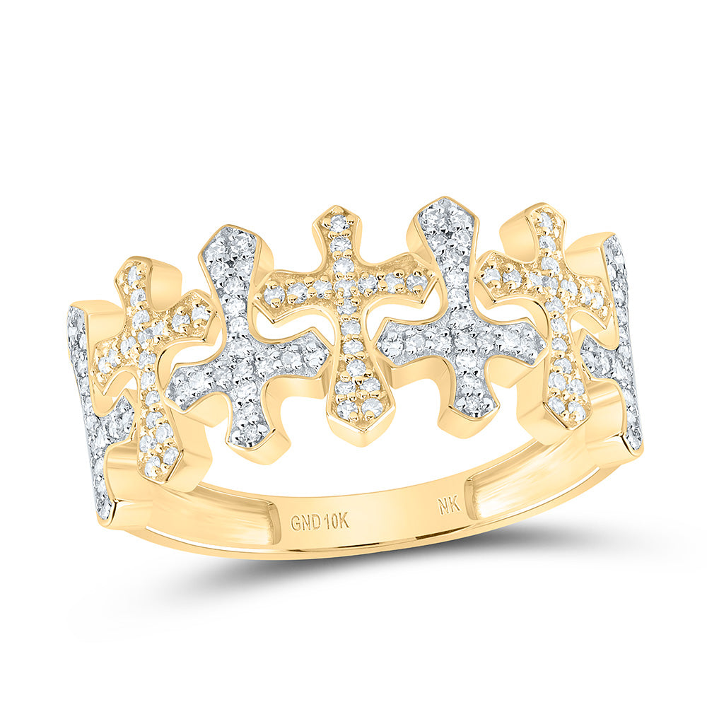 1/3Ctw-Dia Nk Crome Cross Mens Ring