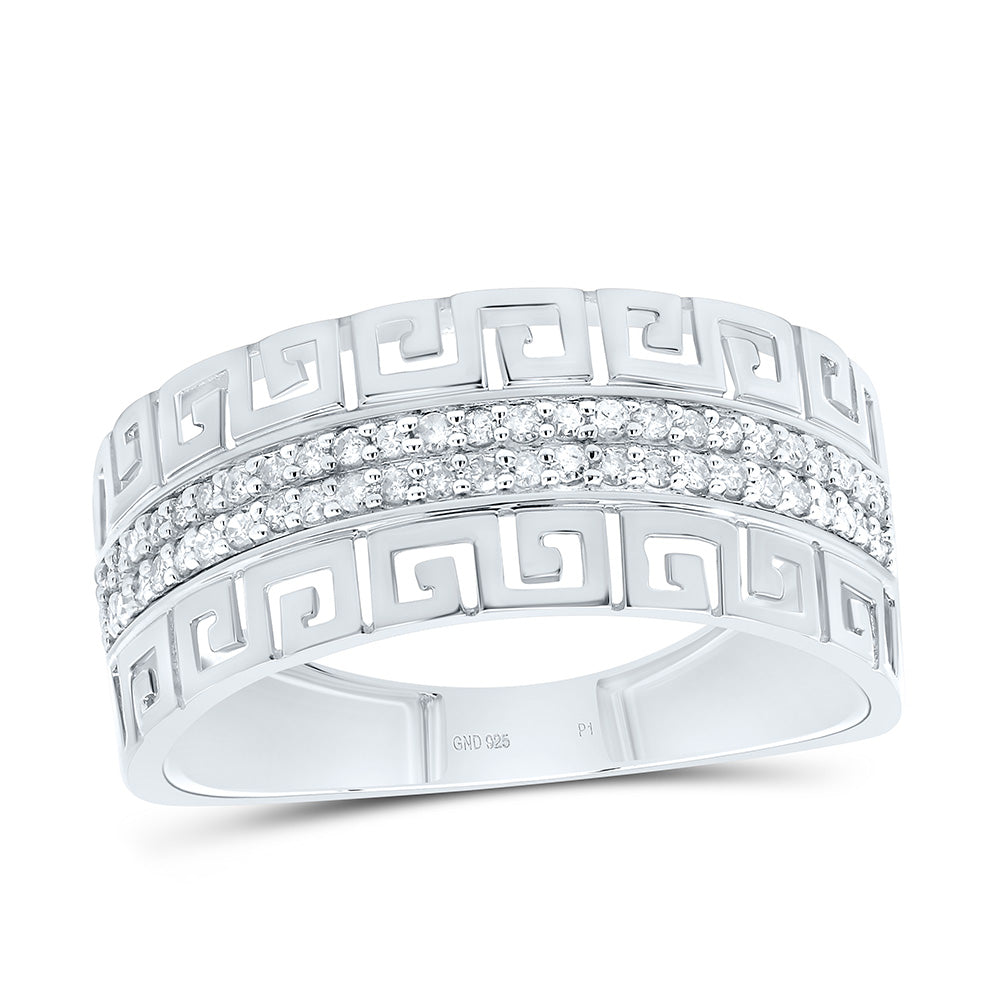 1/4 Ct-Dia P1 Gift Greek Versace Mens Ring