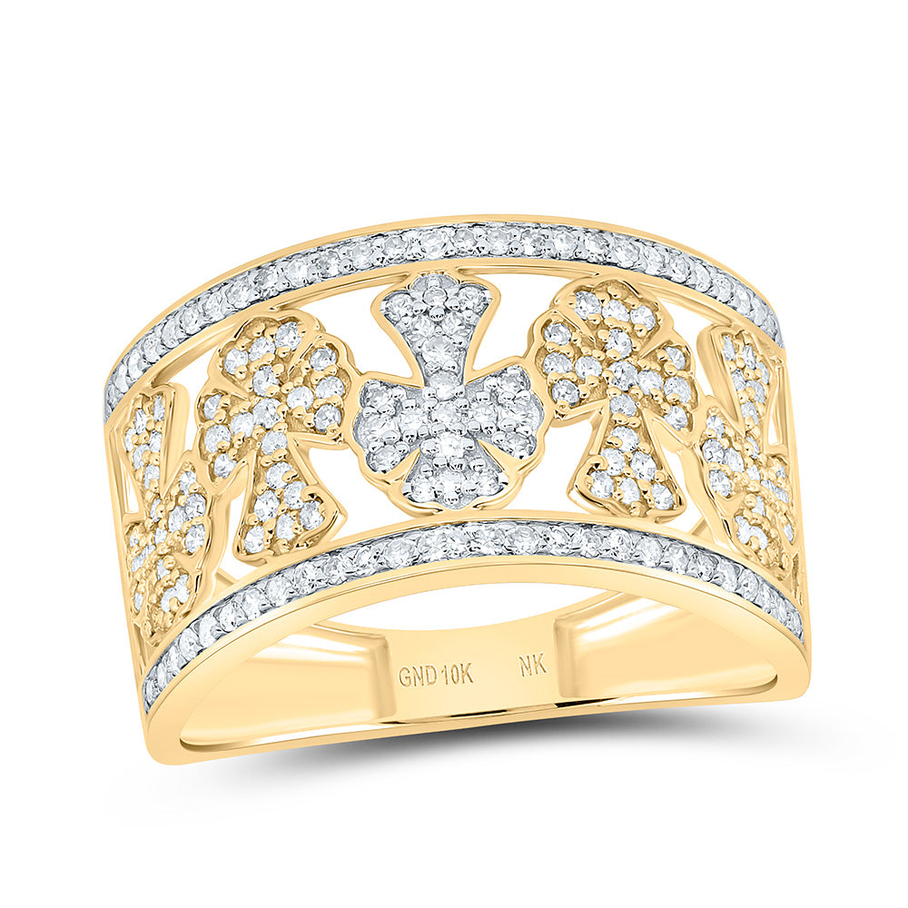 5/8Ctw-Dia Nk Crome Cross Mens Ring