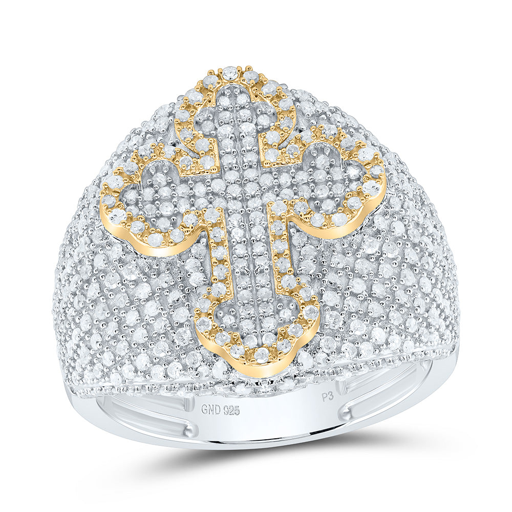 1 1/3Ctw-Dia P3 Cross Men's Ring