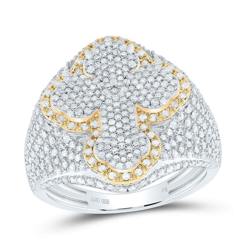 1 1/2Ctw-Dia P3 Cross Men's Ring