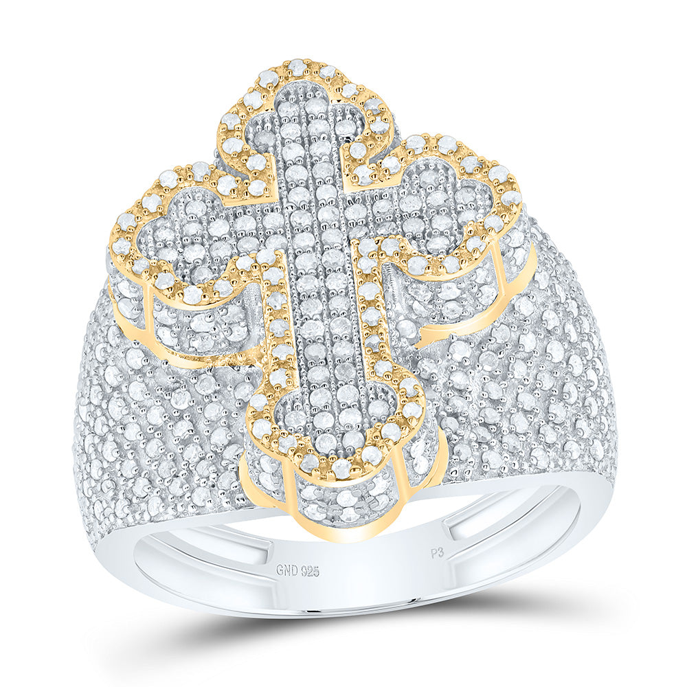 1 1/3Ctw-Dia P3 Cross Men's Ring