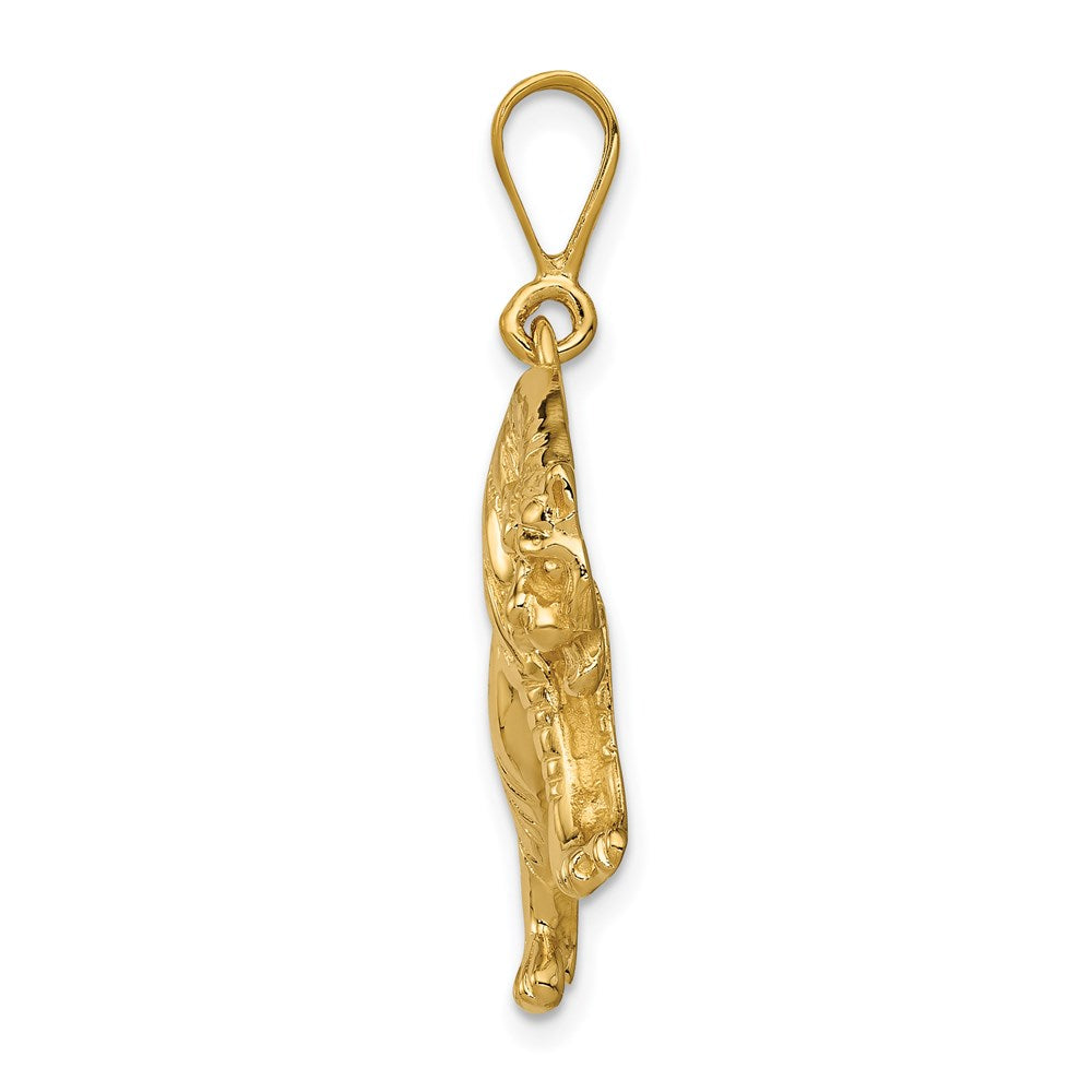 14k Yellow Gold 29 mm Tiger Charm (3.42 grams)