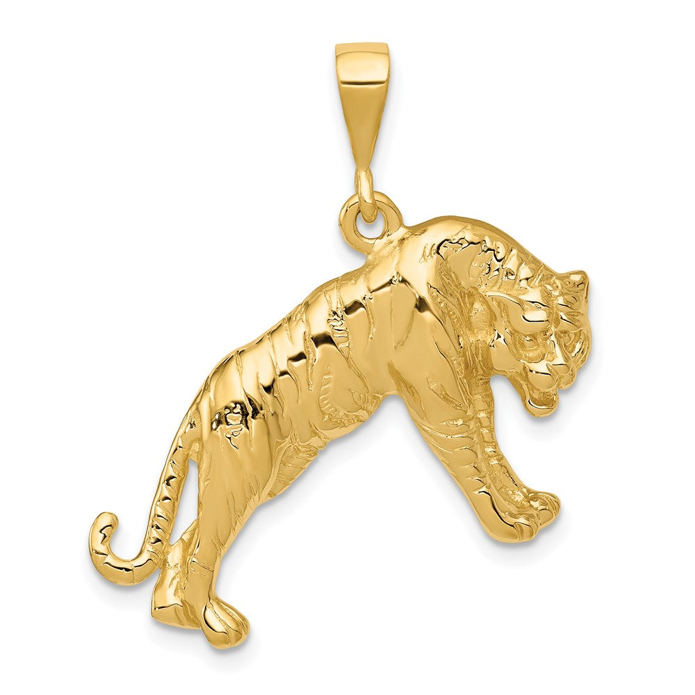 14k Yellow Gold 29 mm Tiger Charm (3.42 grams)