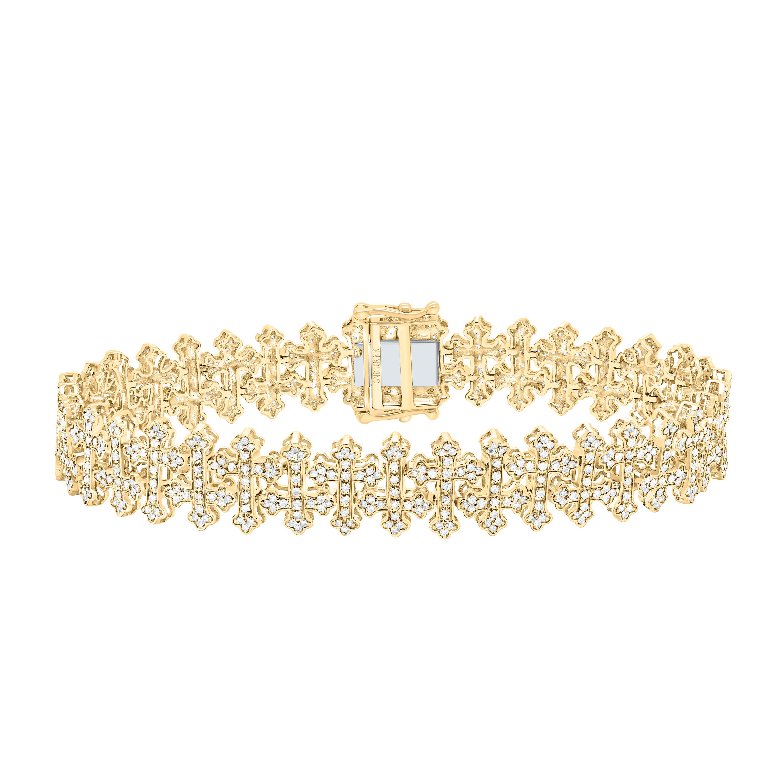 2 1/3Ctw Nat Diamond Fashion Cross Mens Bracelet (8 Inch)