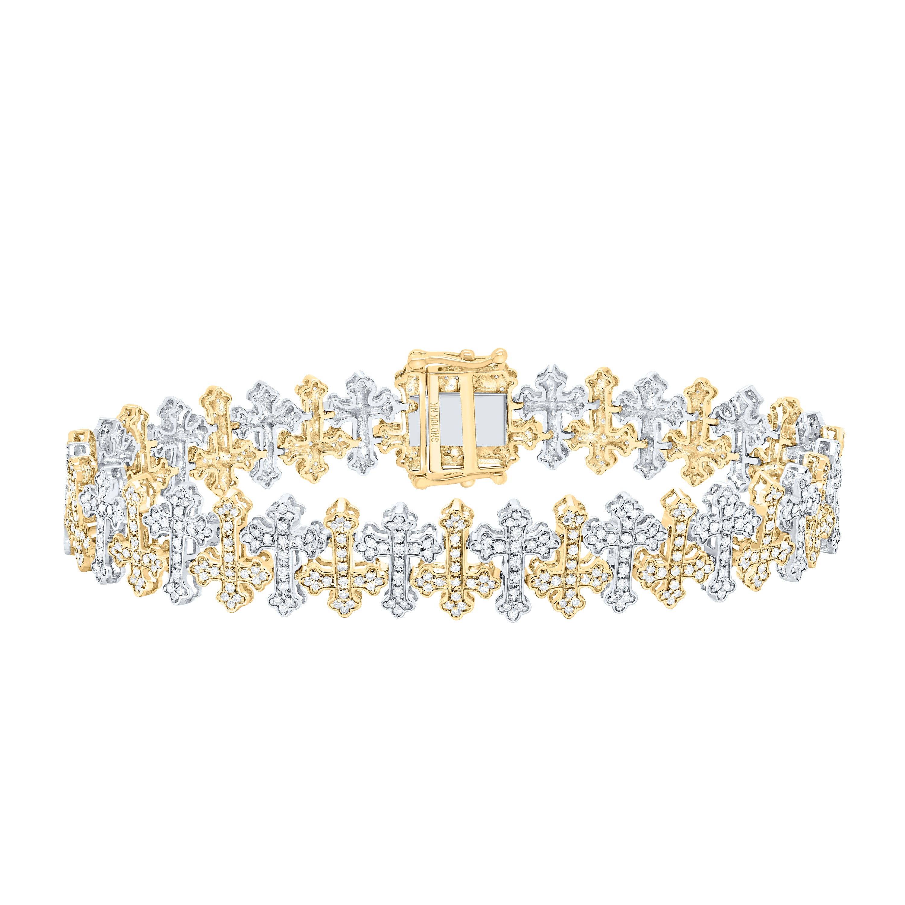 2 1/3Ctw Nat Diamond Fashion Cross Mens Bracelet (8 Inch)