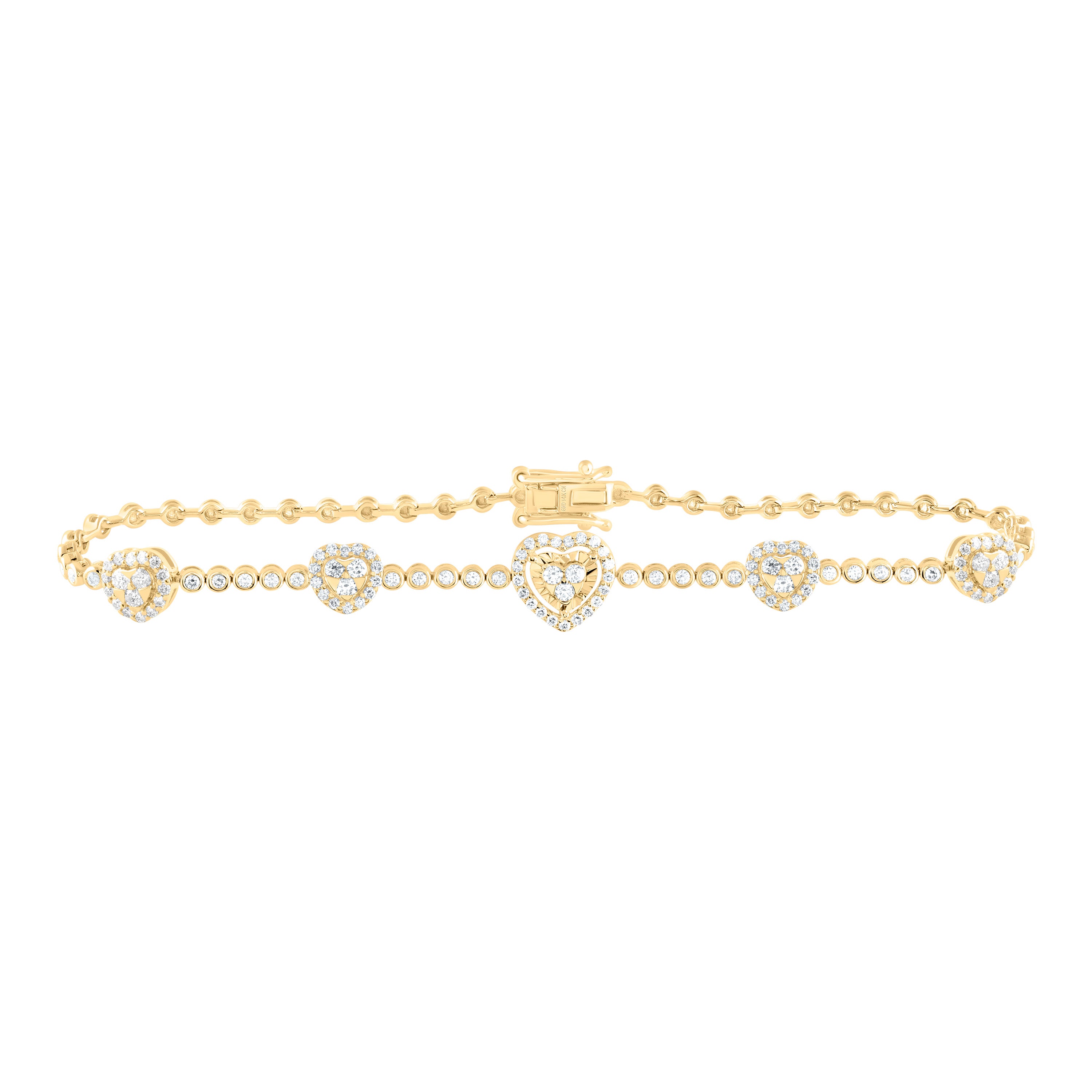 1Ctw Nat Dia Cn Fashion Heart Bracelet( 7 Inch)
