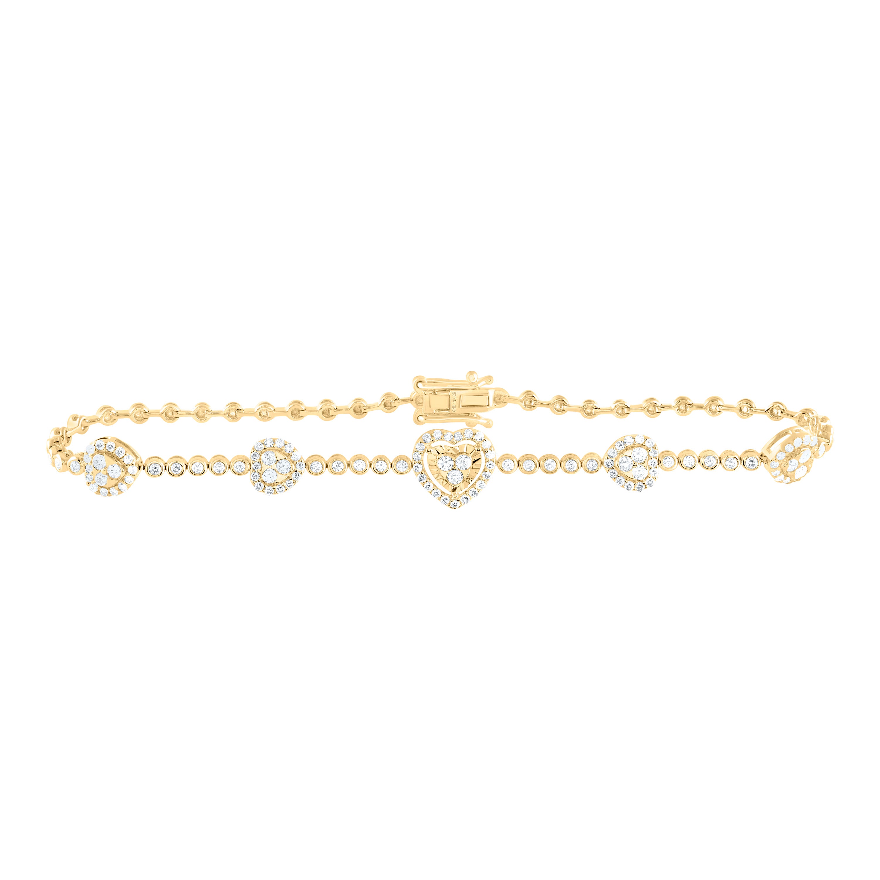 1Ctw Nat Dia Cn Fashion Heart Bracelet (7 Inch)