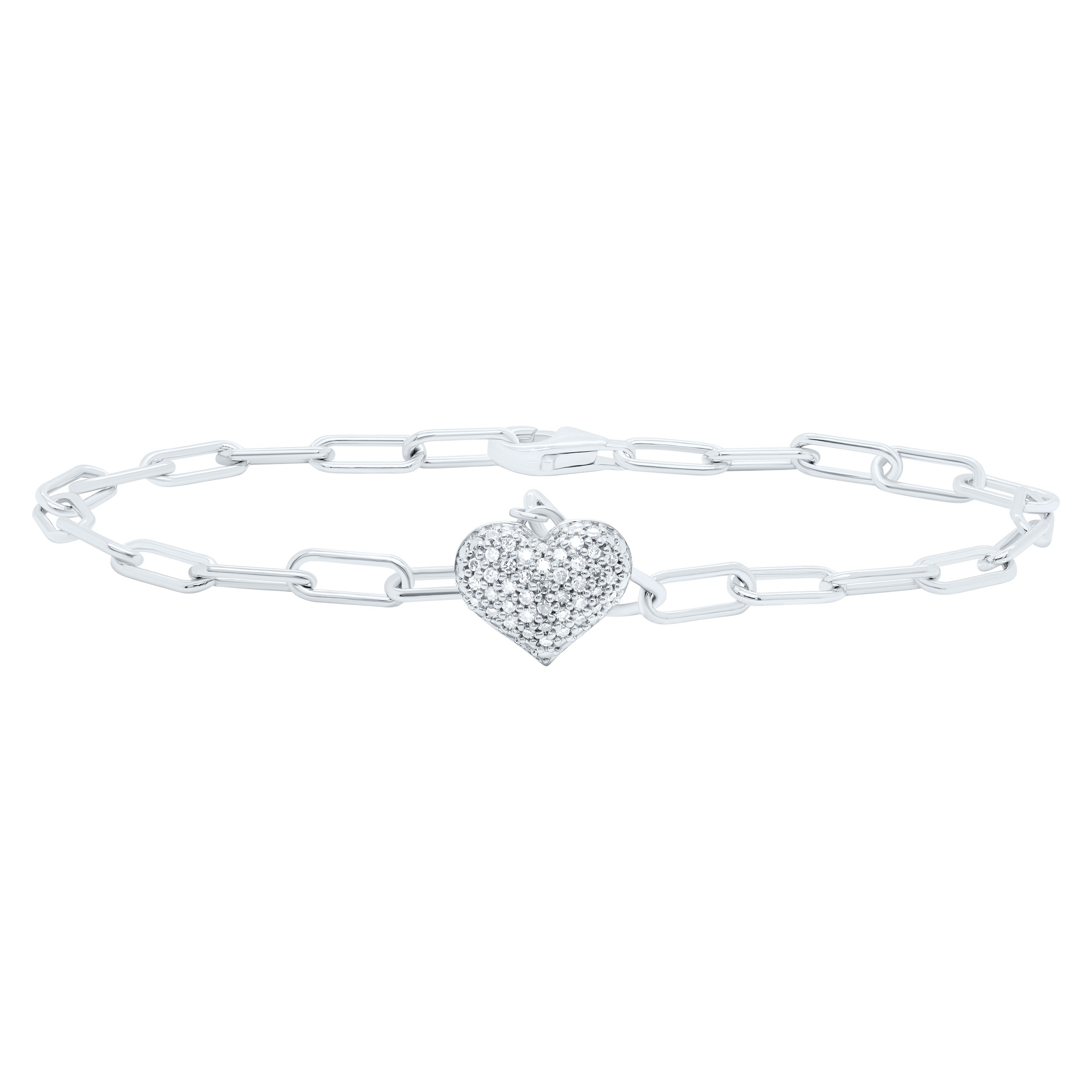 1/5Ctw-Nat Dia P1 Gift Heart Bracelet (7 Inch)