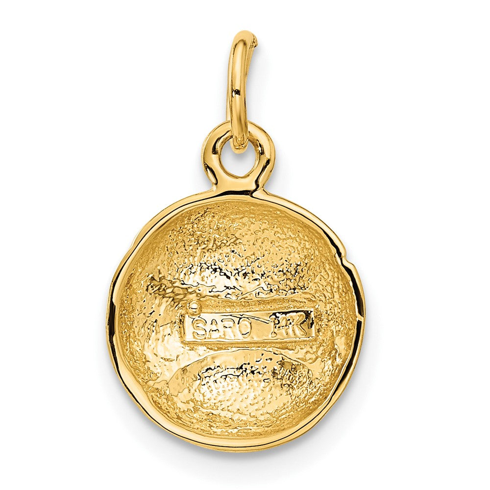 14k Yellow Gold 11 mm Baseball Charm (1.59 grams)