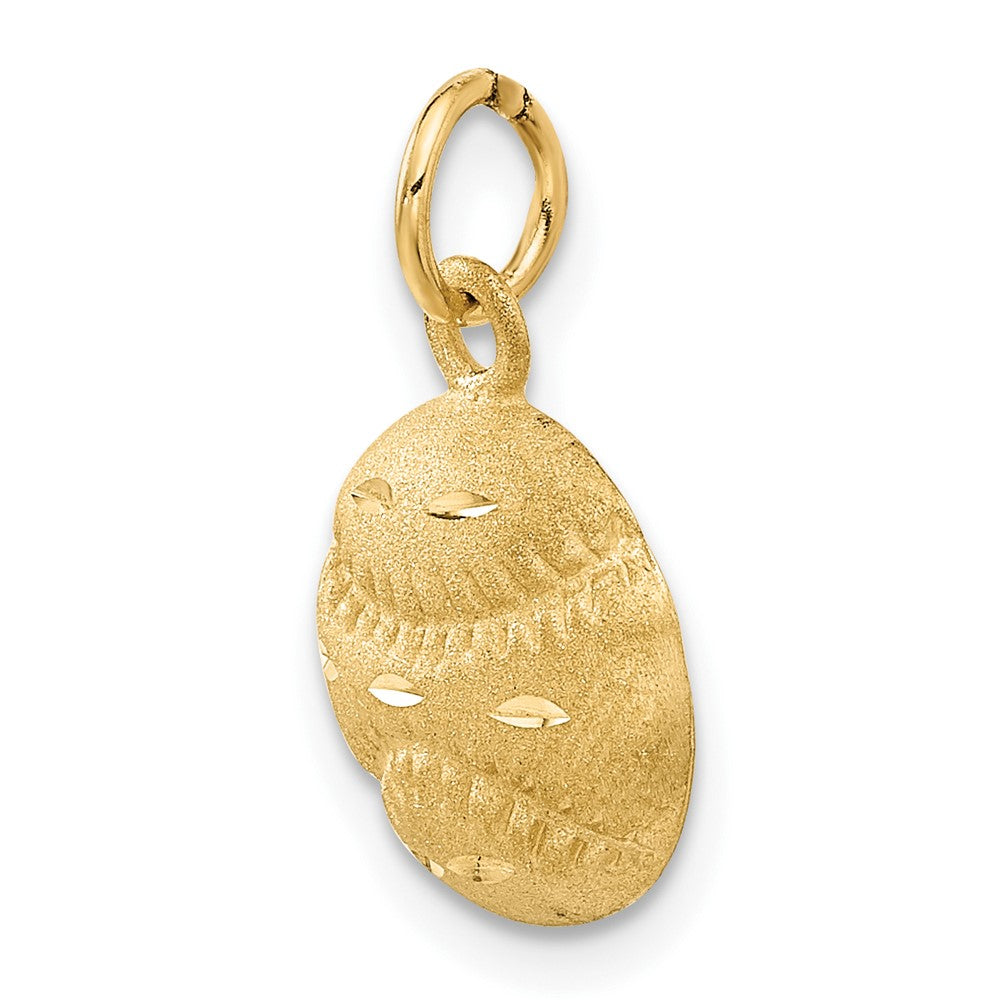 14k Yellow Gold 11 mm Baseball Charm (1.59 grams)