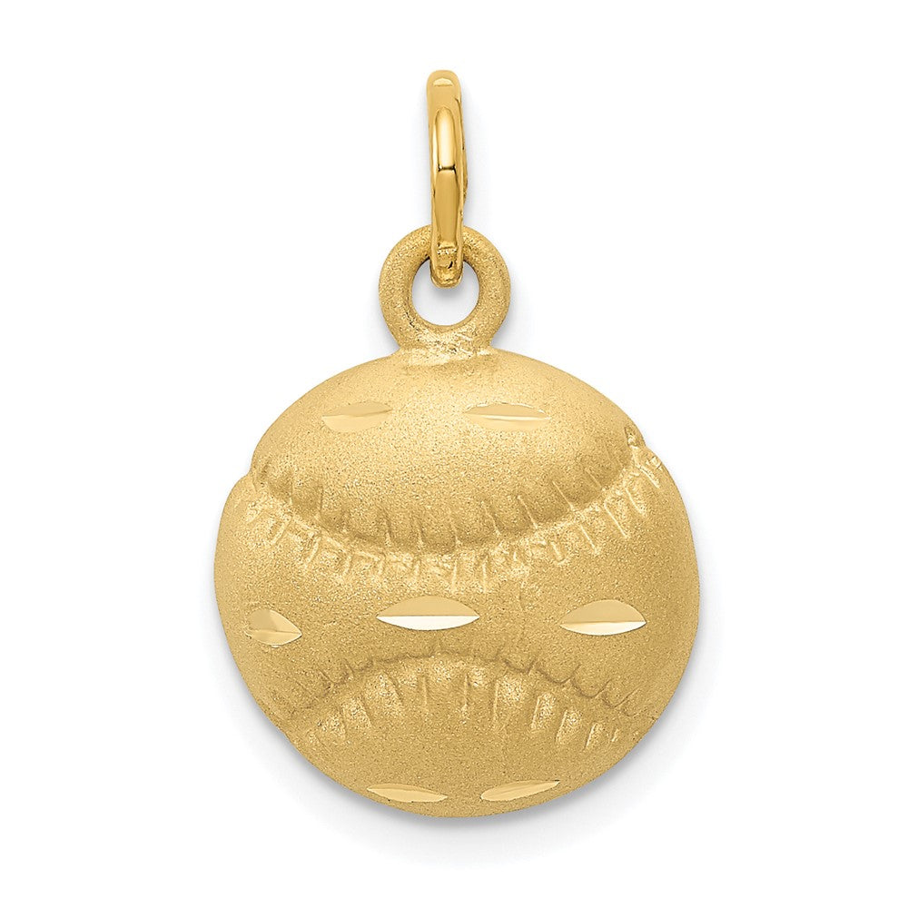 14k Yellow Gold 11 mm Baseball Charm (1.59 grams)