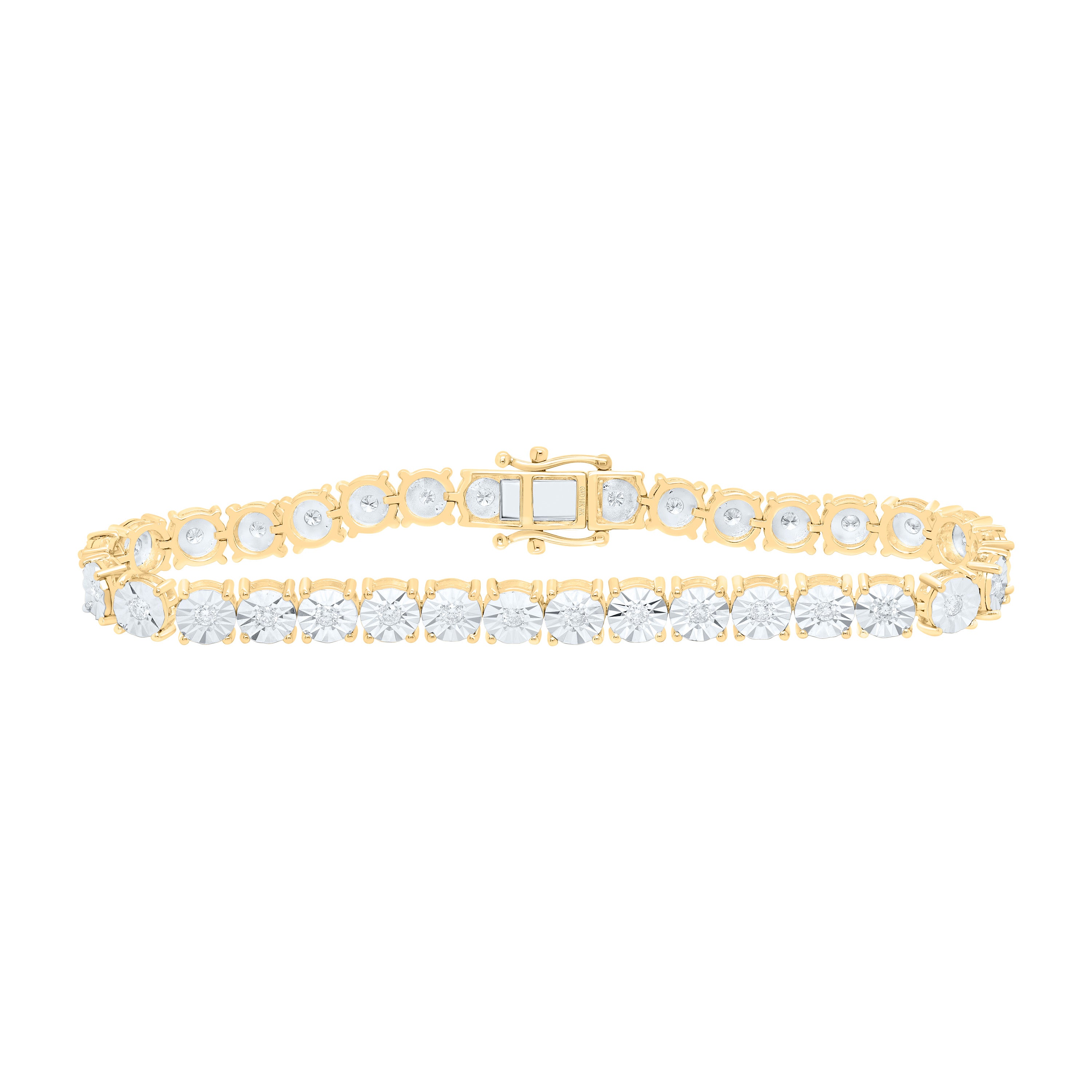 1 1/3Ctw-Nat Diamond 6.0Mm Fanuk Tennis Mens Bracelet (8 Inch)